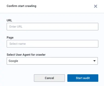 Serpstat page audit settings