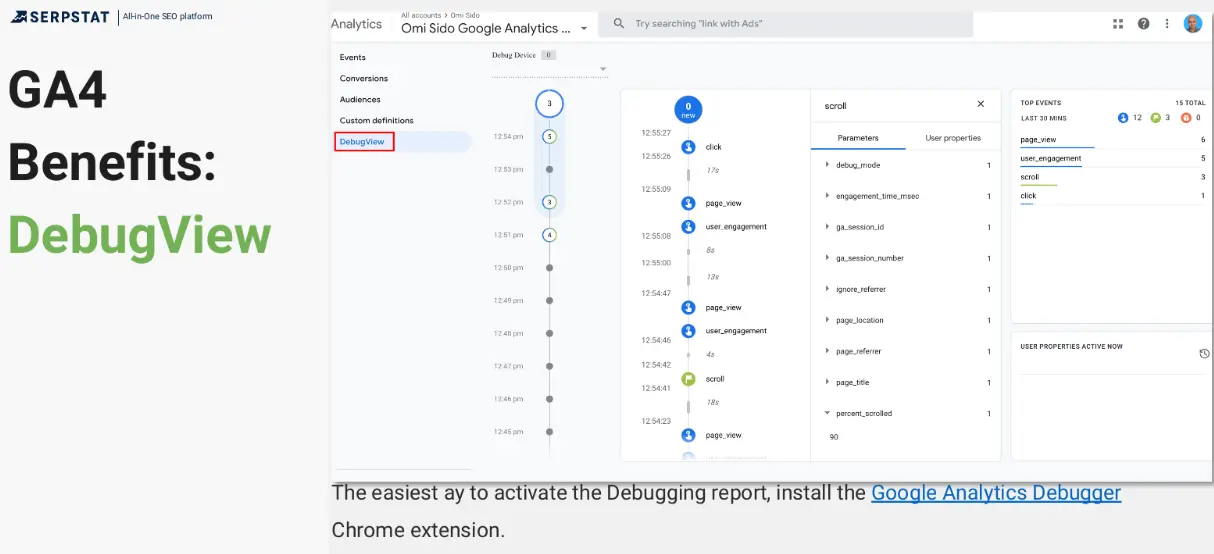 GA4 benefits DebugView
