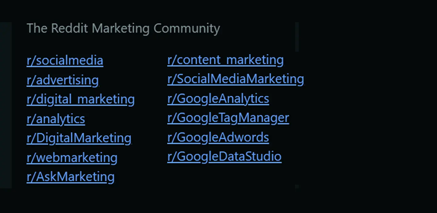 Посилання сайдбара сабреддита r/marketing