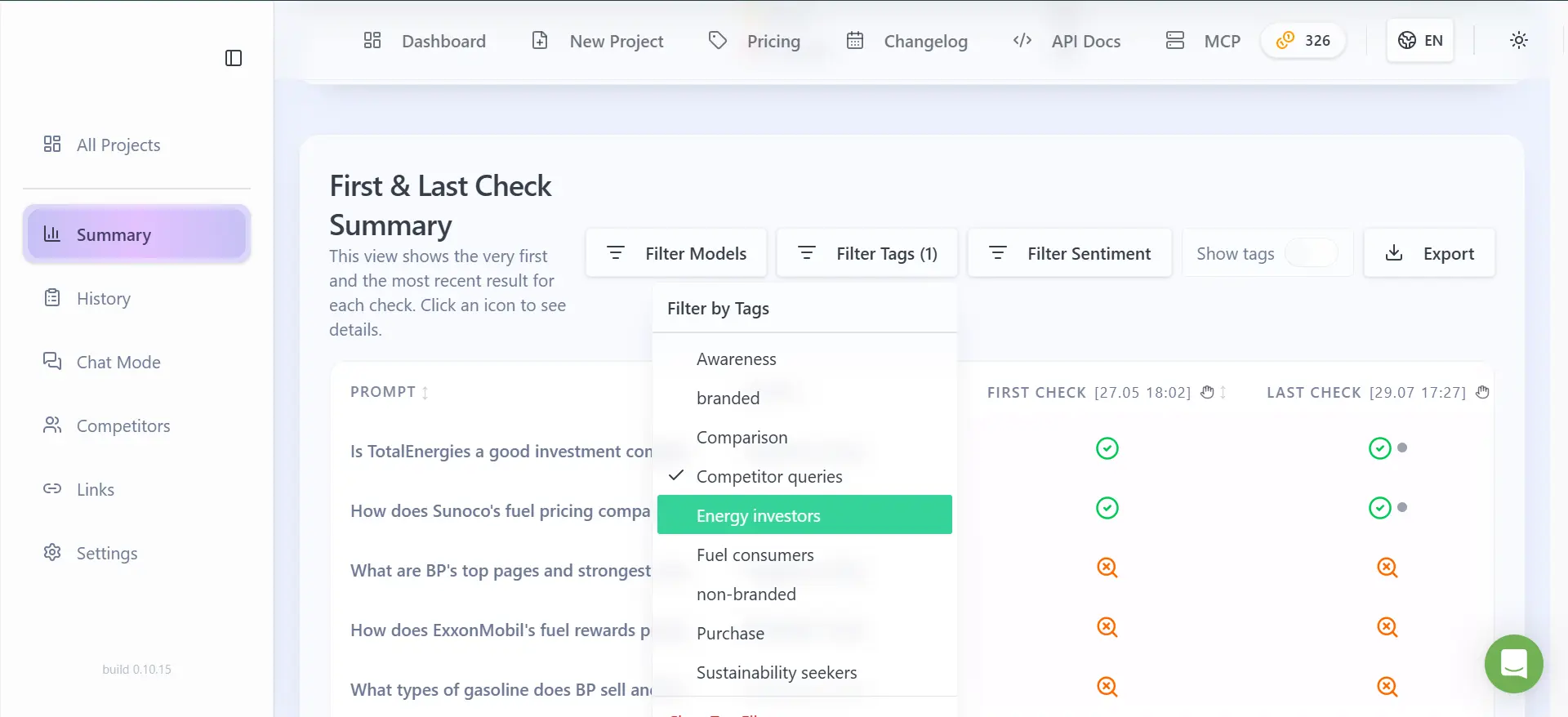 Tag Filter Now Applies to All Metrics