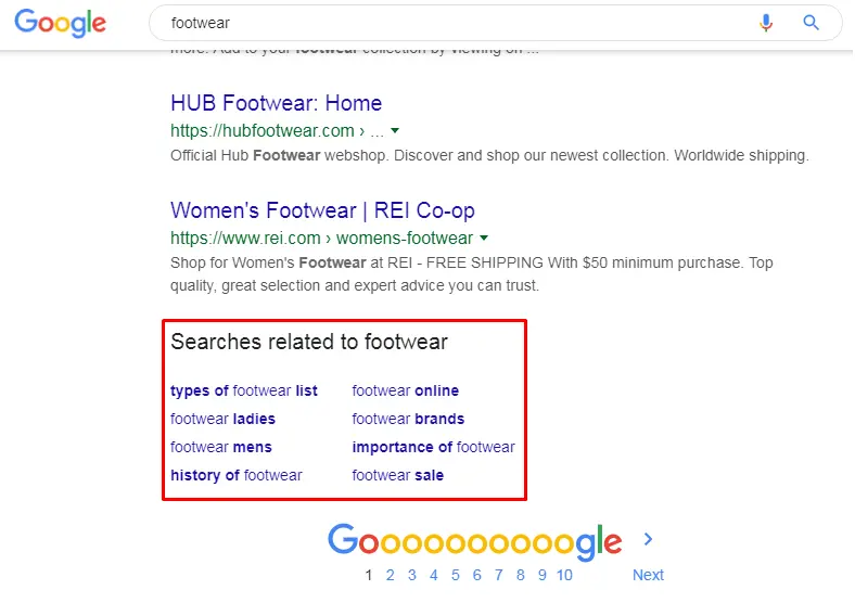 Google related keywords