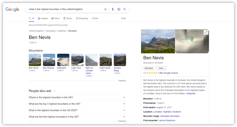 example of google knowledge graph