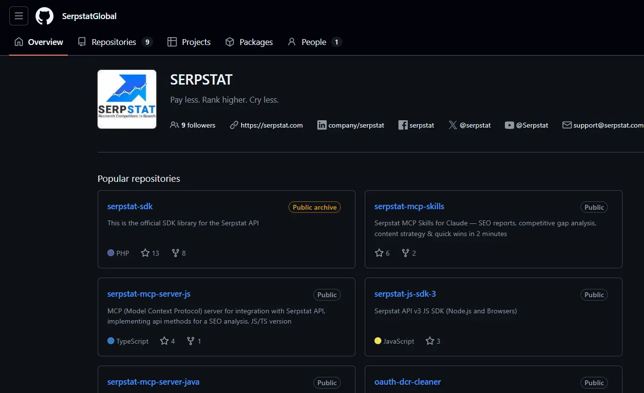 Serpstat MCP Server screenshot