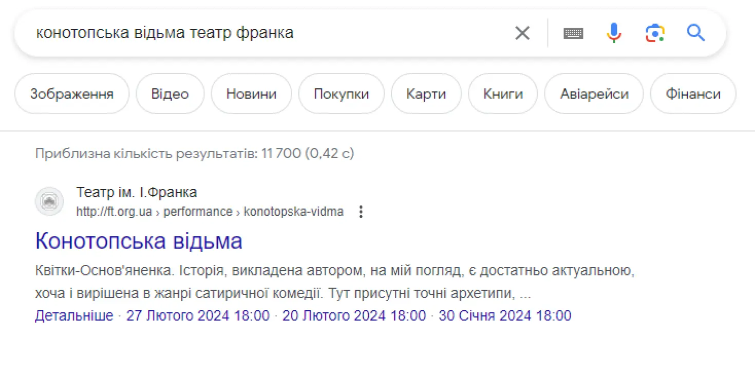Структурований сніпет (Structured snippet)
