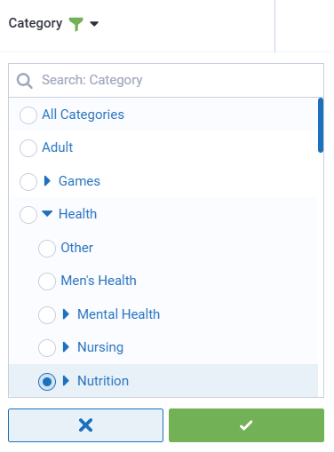 market research category column 