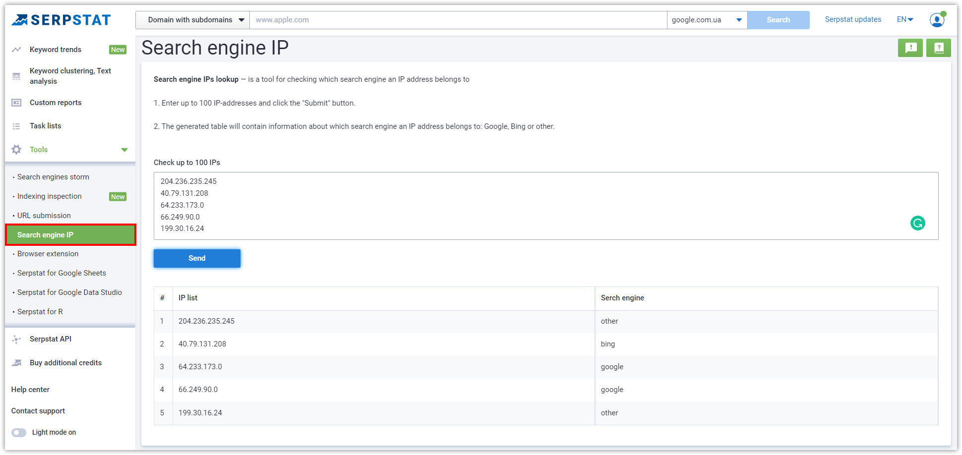 Search engine IP