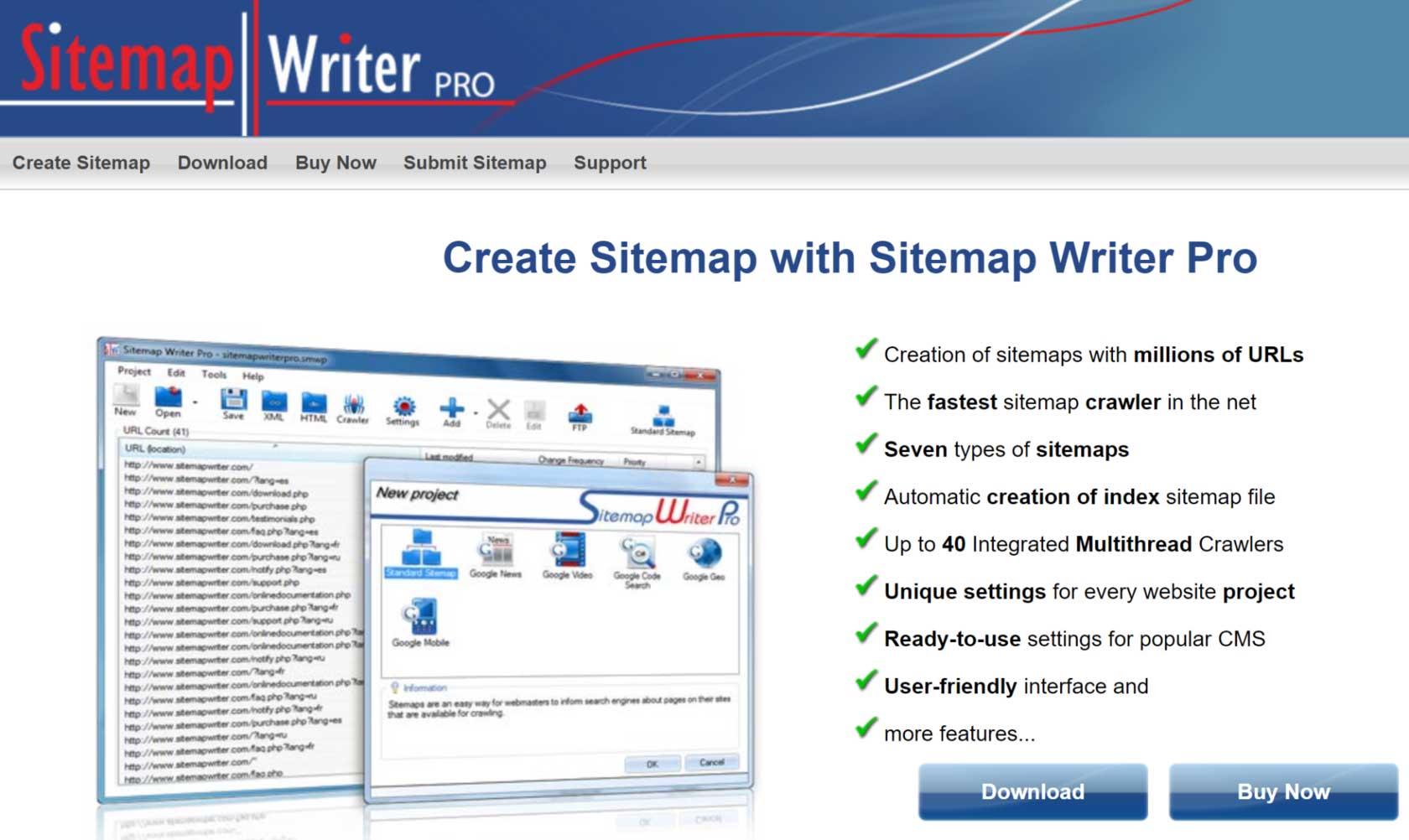 create sitemap for google using Sitemap Writer Pro