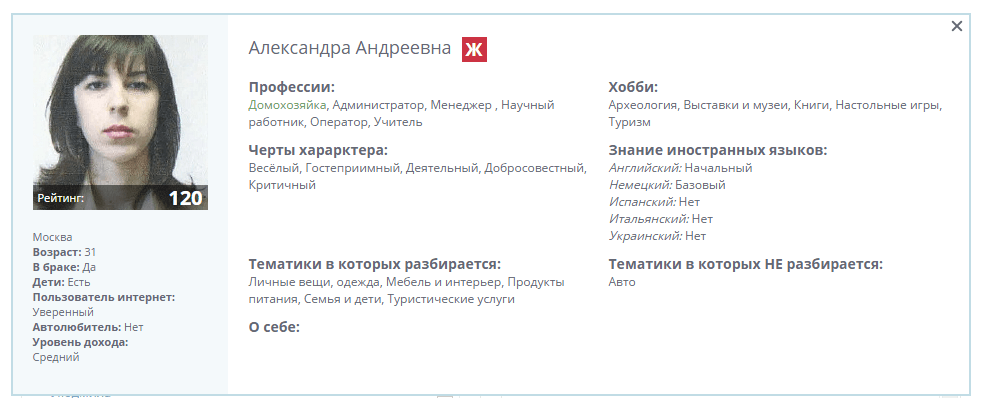 Как заполнить карточку о пользователе