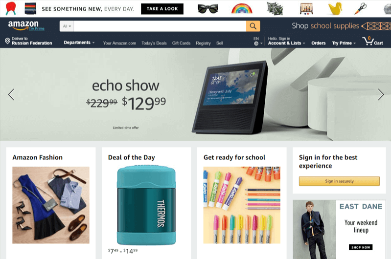 Каталог товаров Amazon