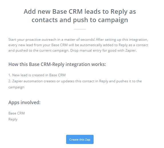 Связываем Reply с Zapier