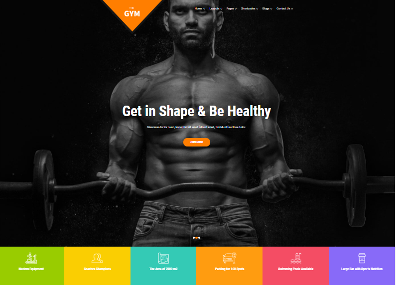 Skt-gym Fitness Center Template for WordPress - 1