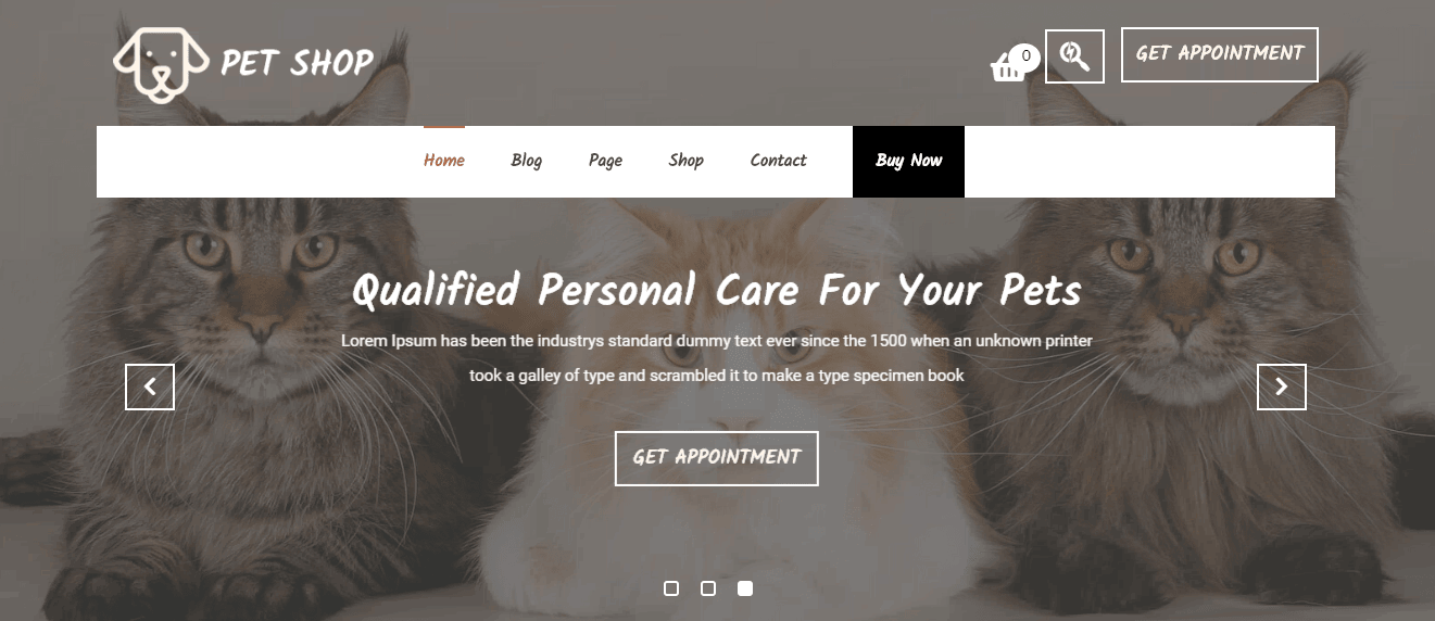 Veterinary Pet Care Template for WordPress - 1