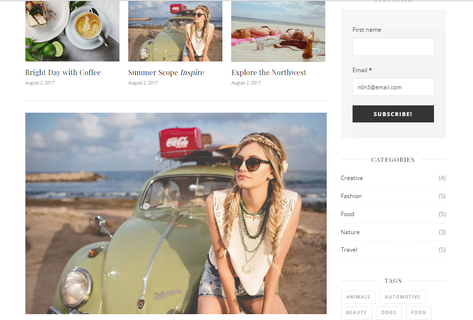 Free Ashe Women's Blog Template for WordPress - 3