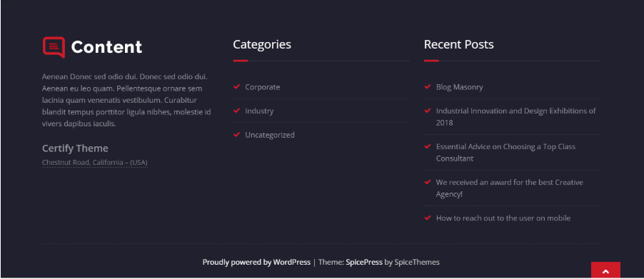 Free Content News Site Template for WordPress - 2