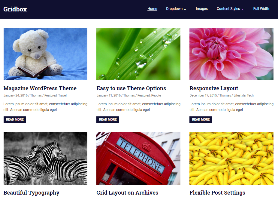 Free Gridbox News Website Template for WordPress - 1