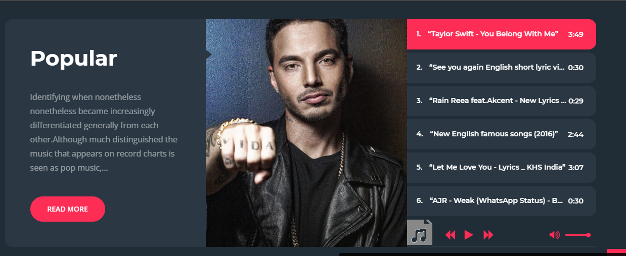 Free Musicsong Music Website Template for WordPress - 2