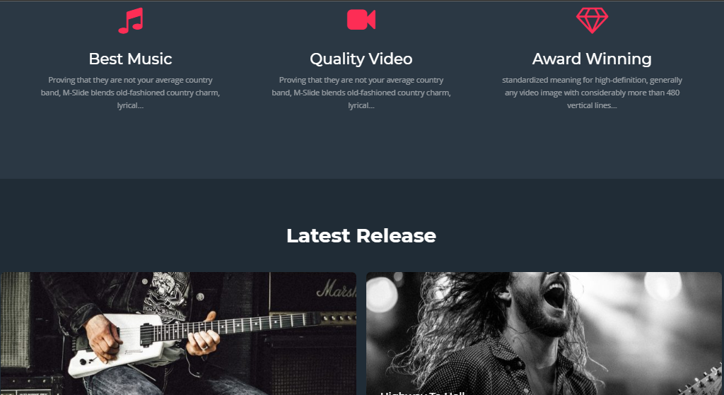 Free Musicsong Music Website Template for WordPress - 3