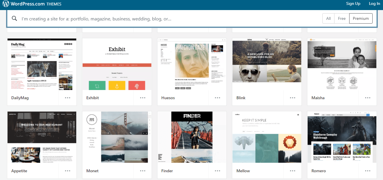 Buying templates on WordPress.com
