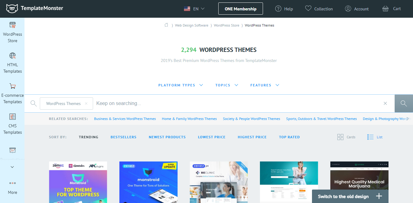 Buying templates at TemplateMonster