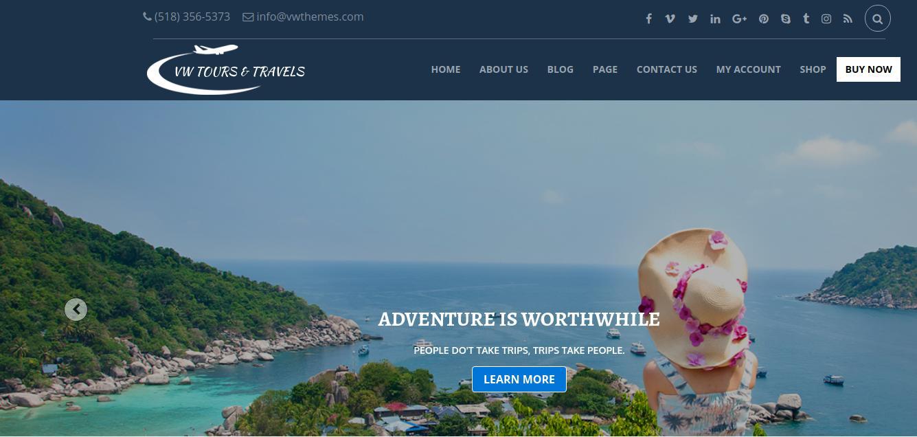 Travel Template VW-travel for WordPress - 1