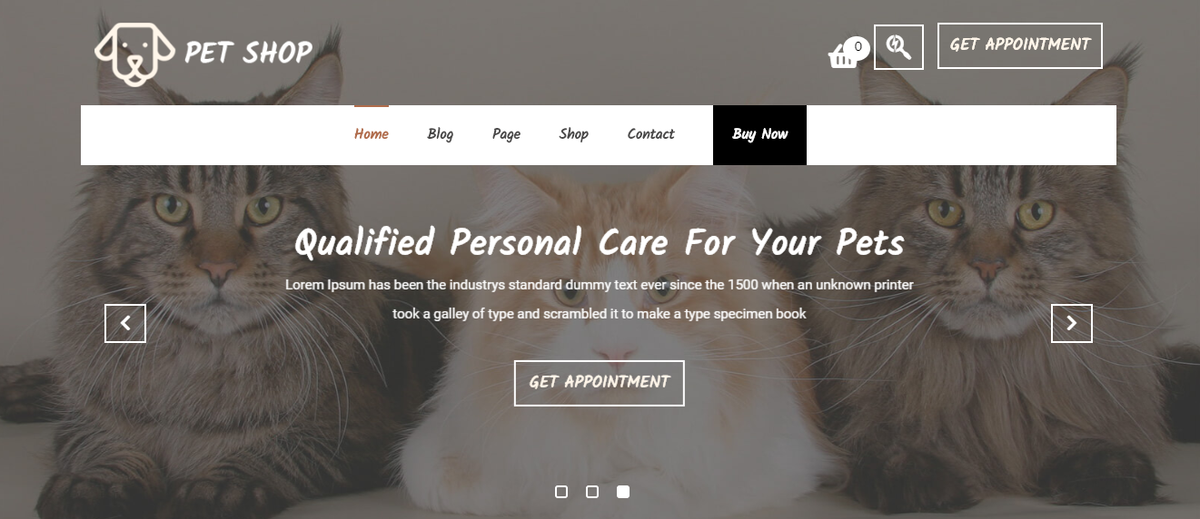 Veterinary Pet Care Template for WordPress - 1