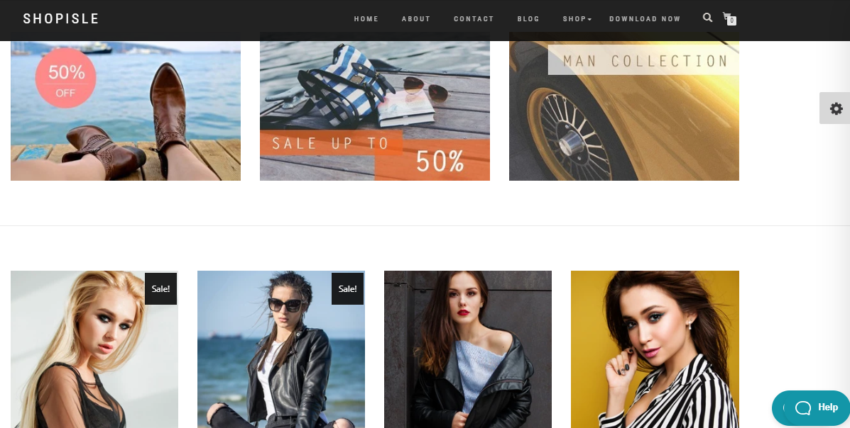 Minimalistic template of Shop Isle online store for WordPress - 2