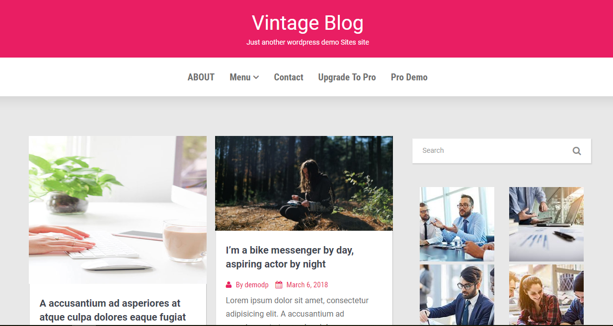 Free Vintage Blog WordPress Blog Template - 1