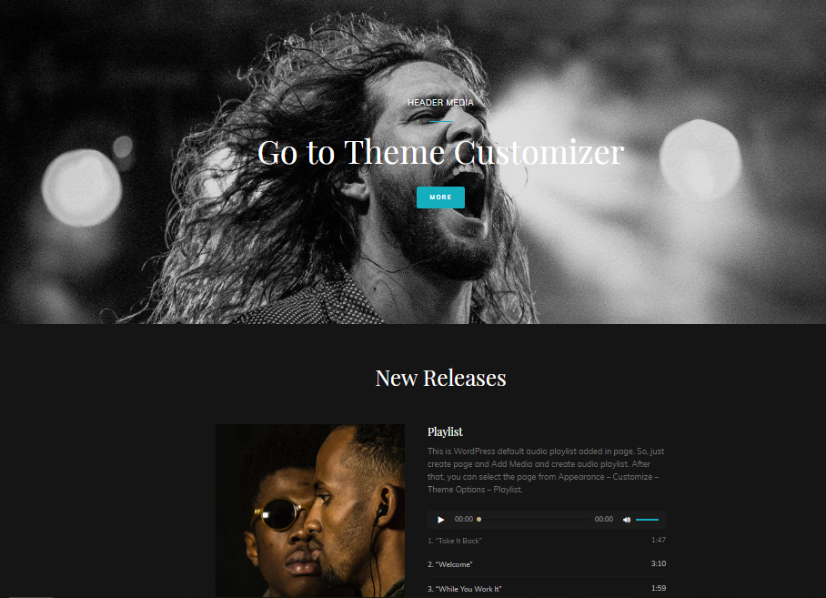 Free Rock band Music Website Template for WordPress - 1