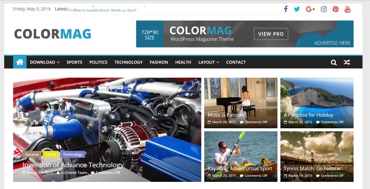 Free Colormag Media Template for WordPress - 1