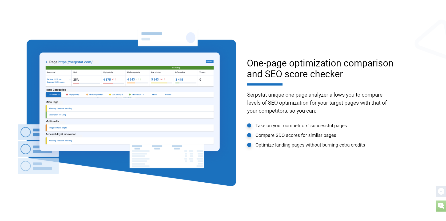 On-page SEO analysis tool by Serpstat