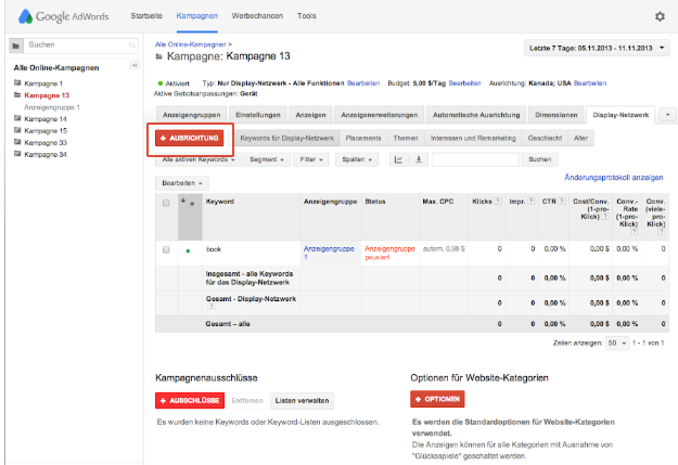 Werbung im Google-Partner-Netz