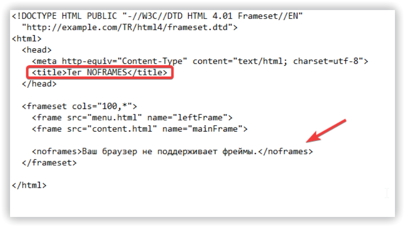 Тег Noframes в HTML