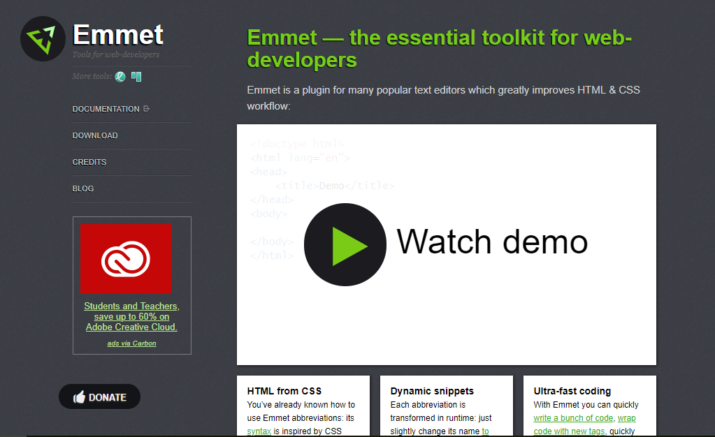 Lorem ipsum в плагине Emmet