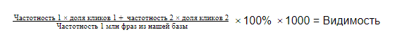 Формула определения видимости сайта в Serpstat