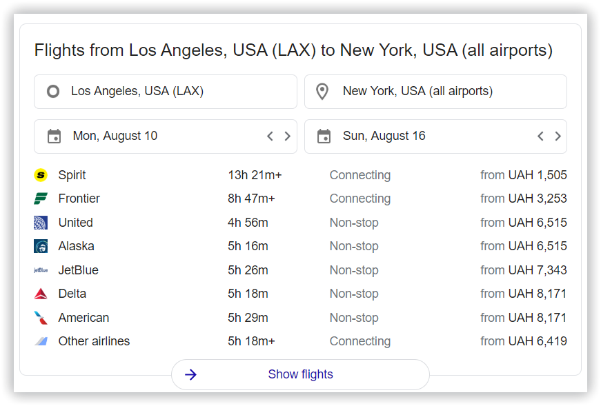 Flights USA