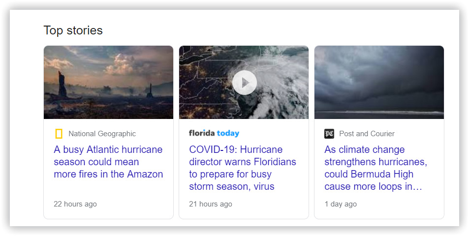 top stories for query
