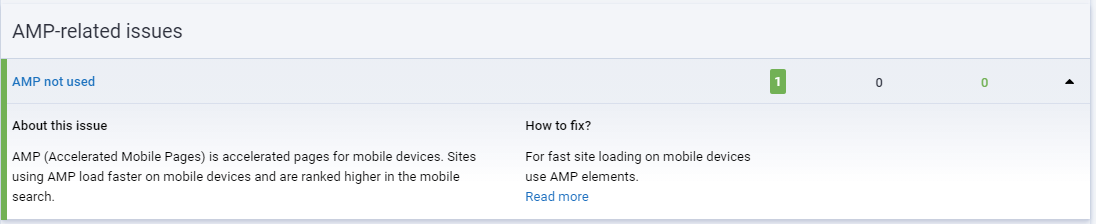 AMP issues serpstat