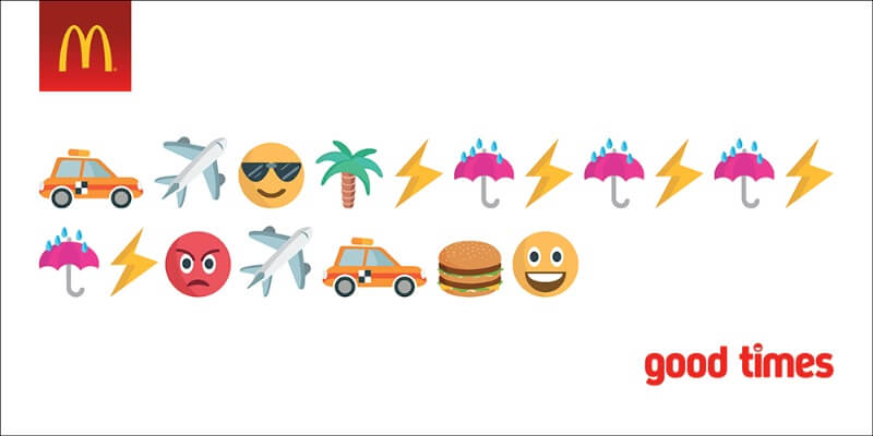 emoji коды наружной рекламы Goog Times от McDonald`s