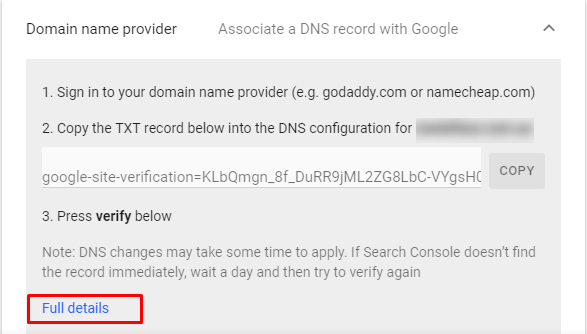 Verification using DNS