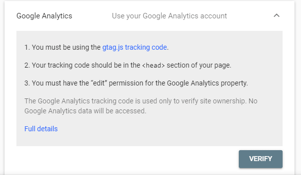 Rights verification using Google Analytics