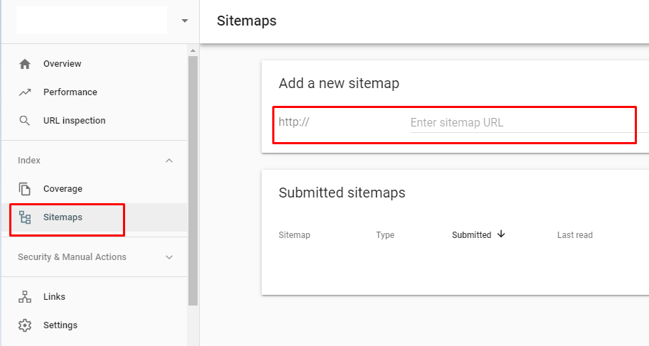 Adding a sitemap to the Google Search Console