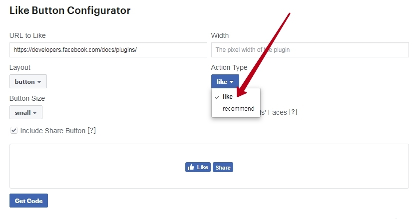 How to add social share buttons to the website 16261788327563 the type of action buttons to Facebook site