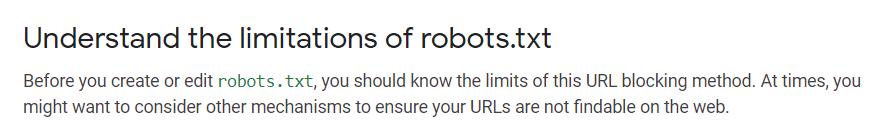 The limitations of robots.txt