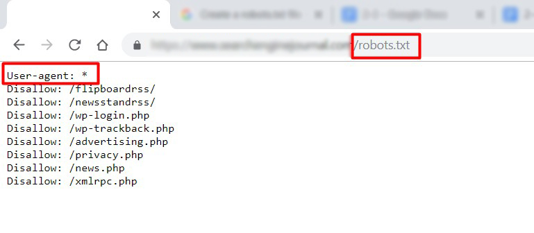 Example of robots.txt file