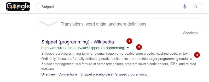 Google snippet example
