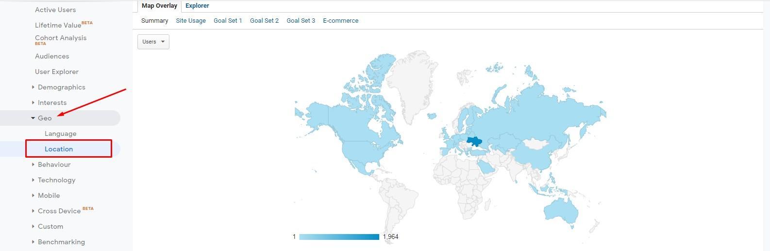 Map overlay in Google Analytics