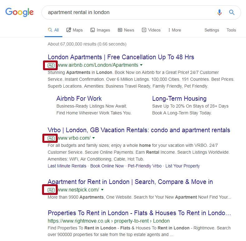 Contextual advertising in Google search
