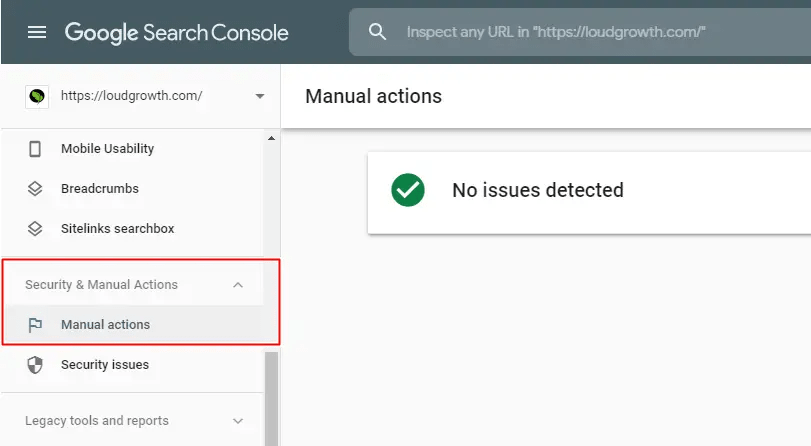 google search console panel