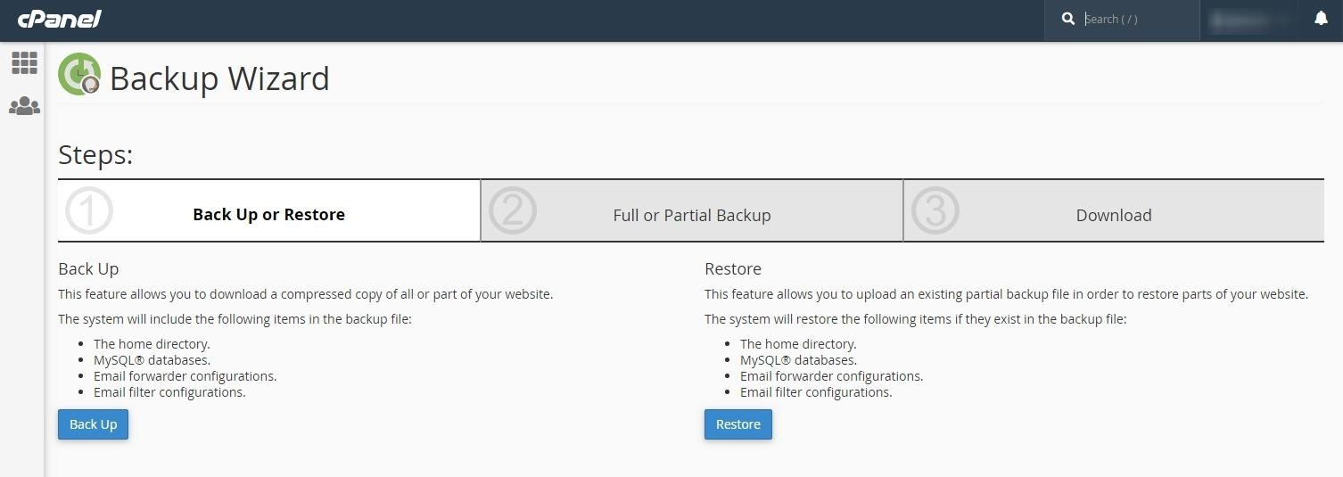 How to backup your website and restore backup 16261788341589 Site recovery on hosting