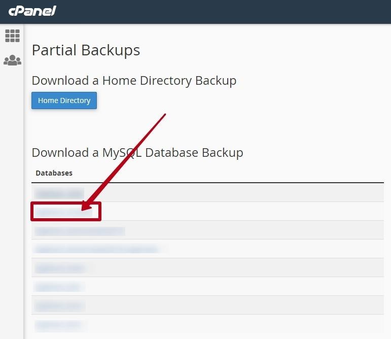 How to make a backup of the site database